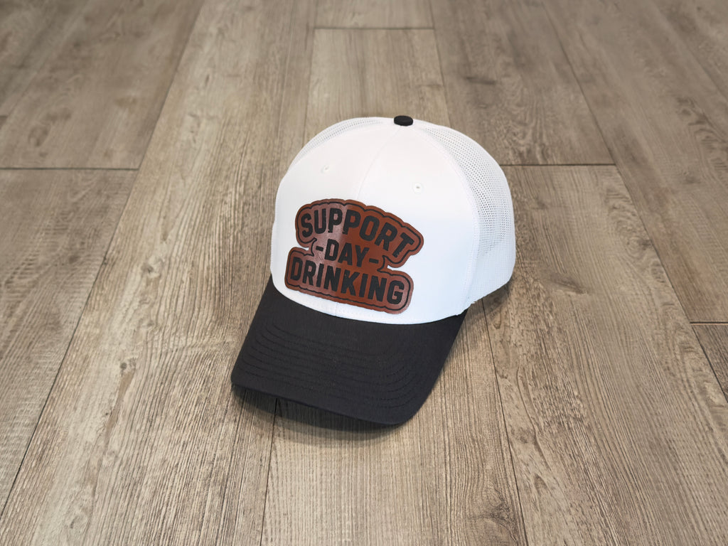 Support Day Drinking Leatherette Patch Snapback Hat