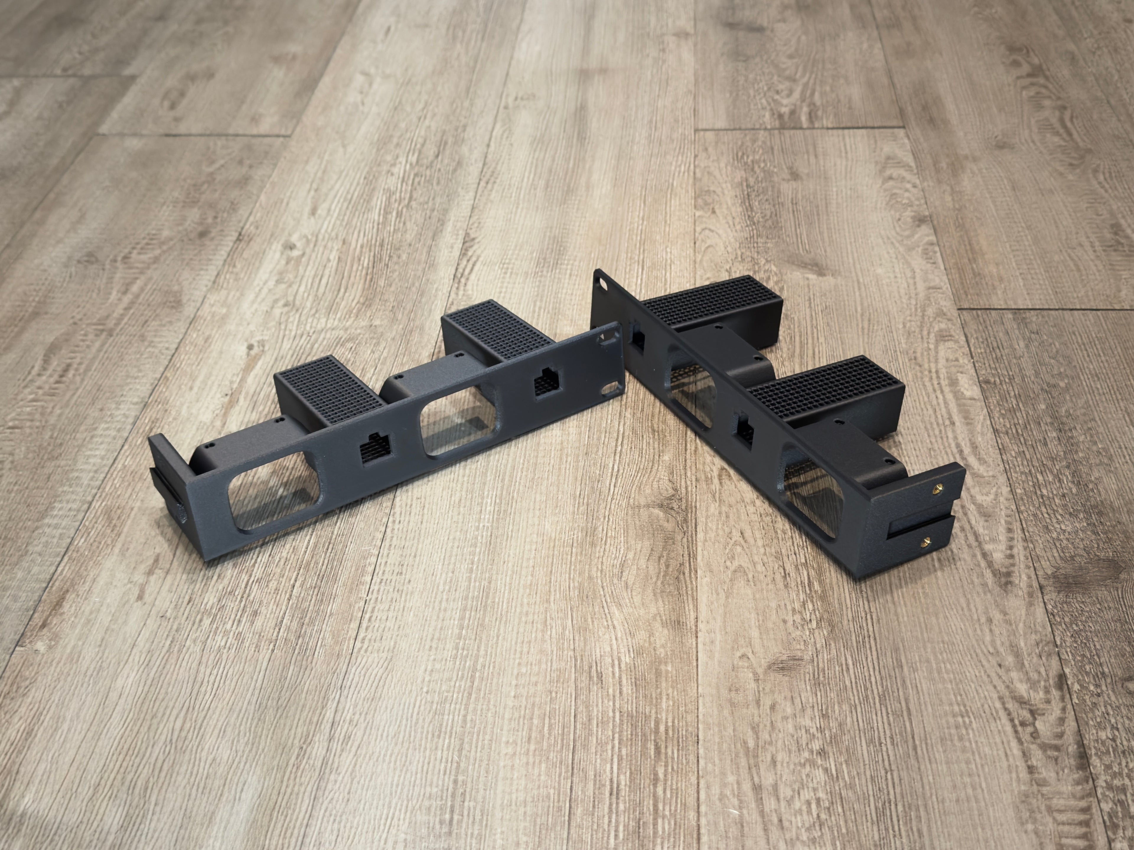 JetKVM 1U Rack Mount Carbon Fiber infused 4 Unit with PoE Adapters