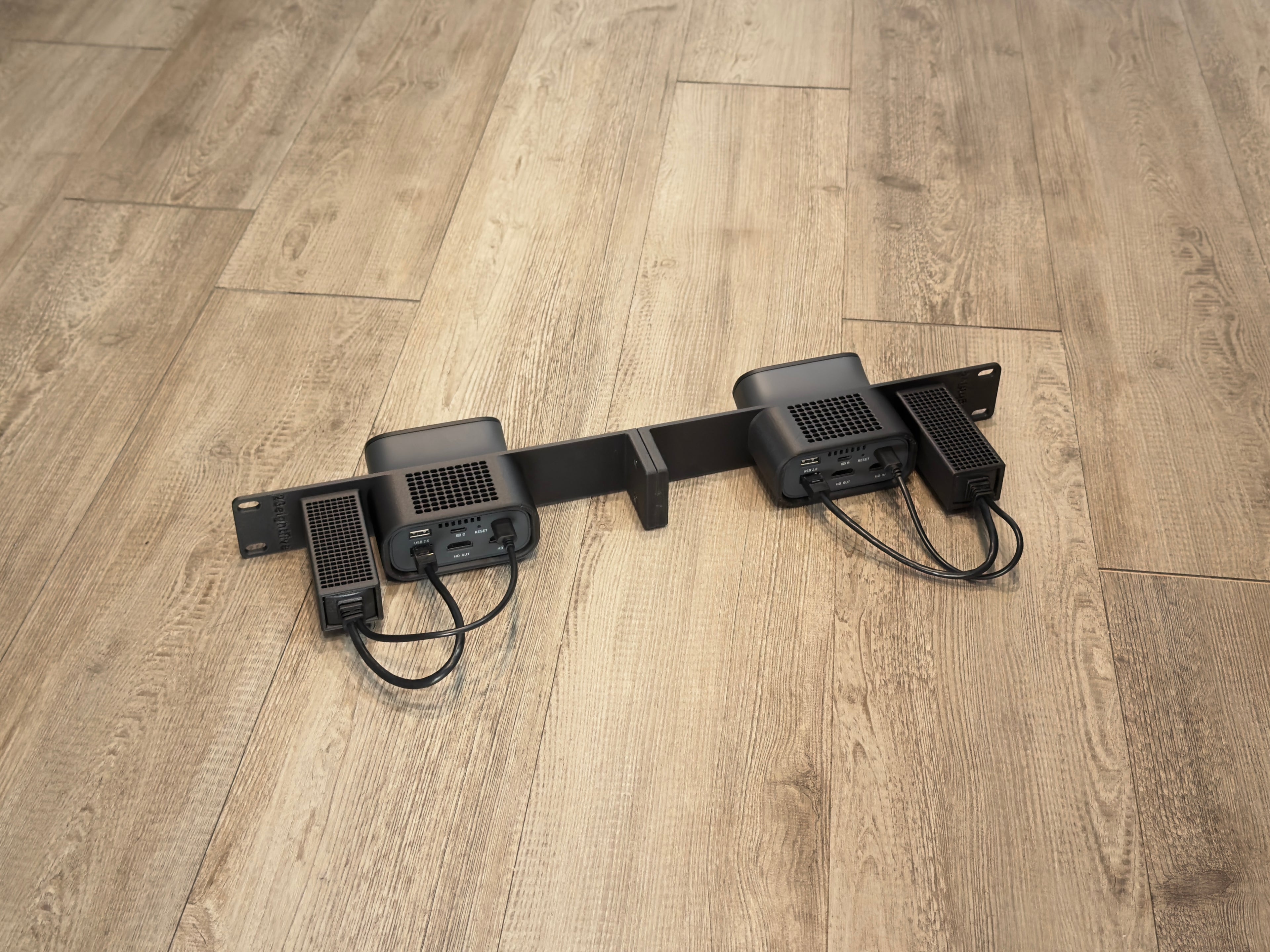 Dual GL.iNet Comet Pro KVM 1U Rack Mount with PoE Adapters Carbon Fiber Infused