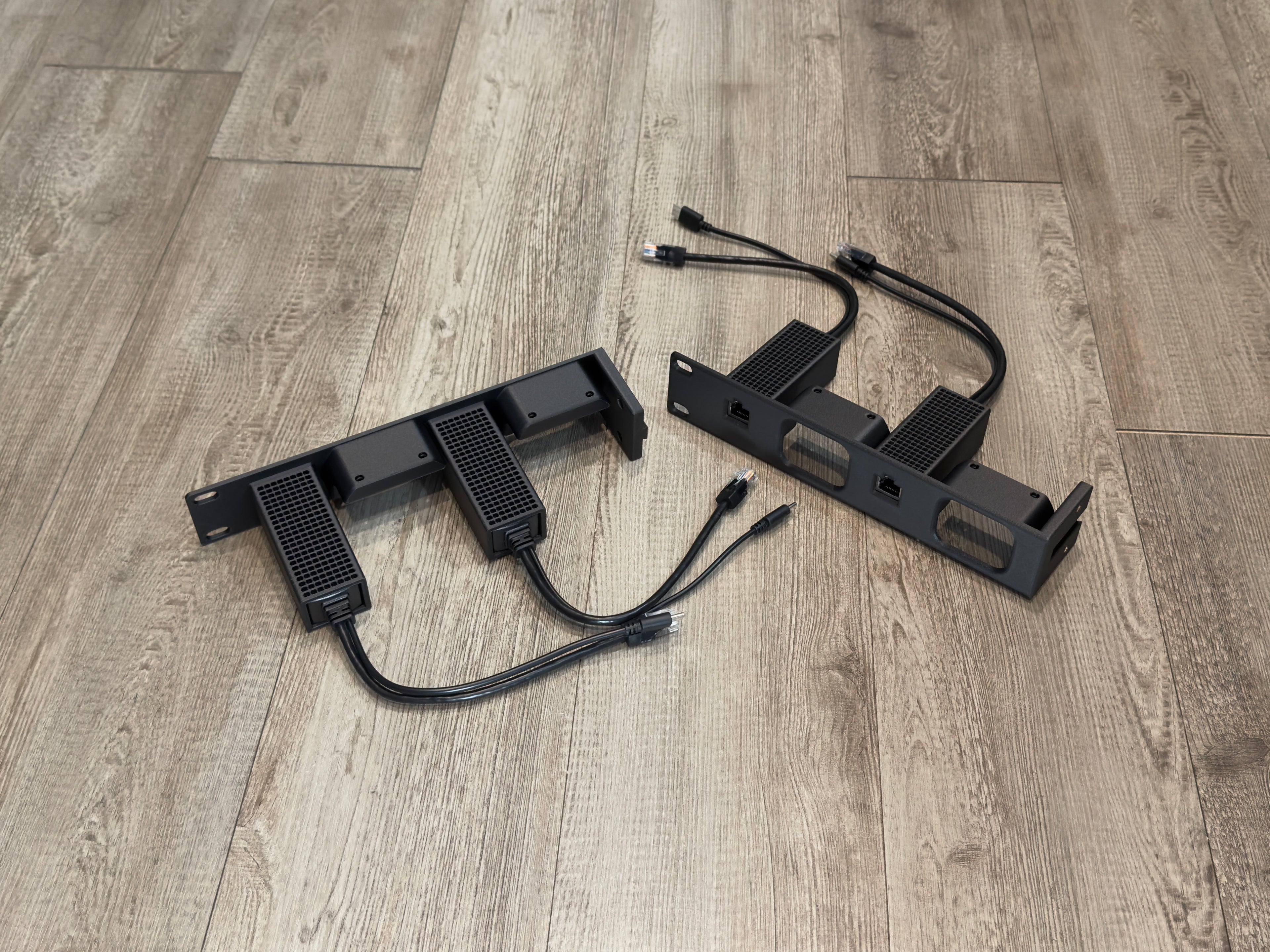 JetKVM 1U Rack Mount Carbon Fiber infused 4 Unit with PoE Adapters