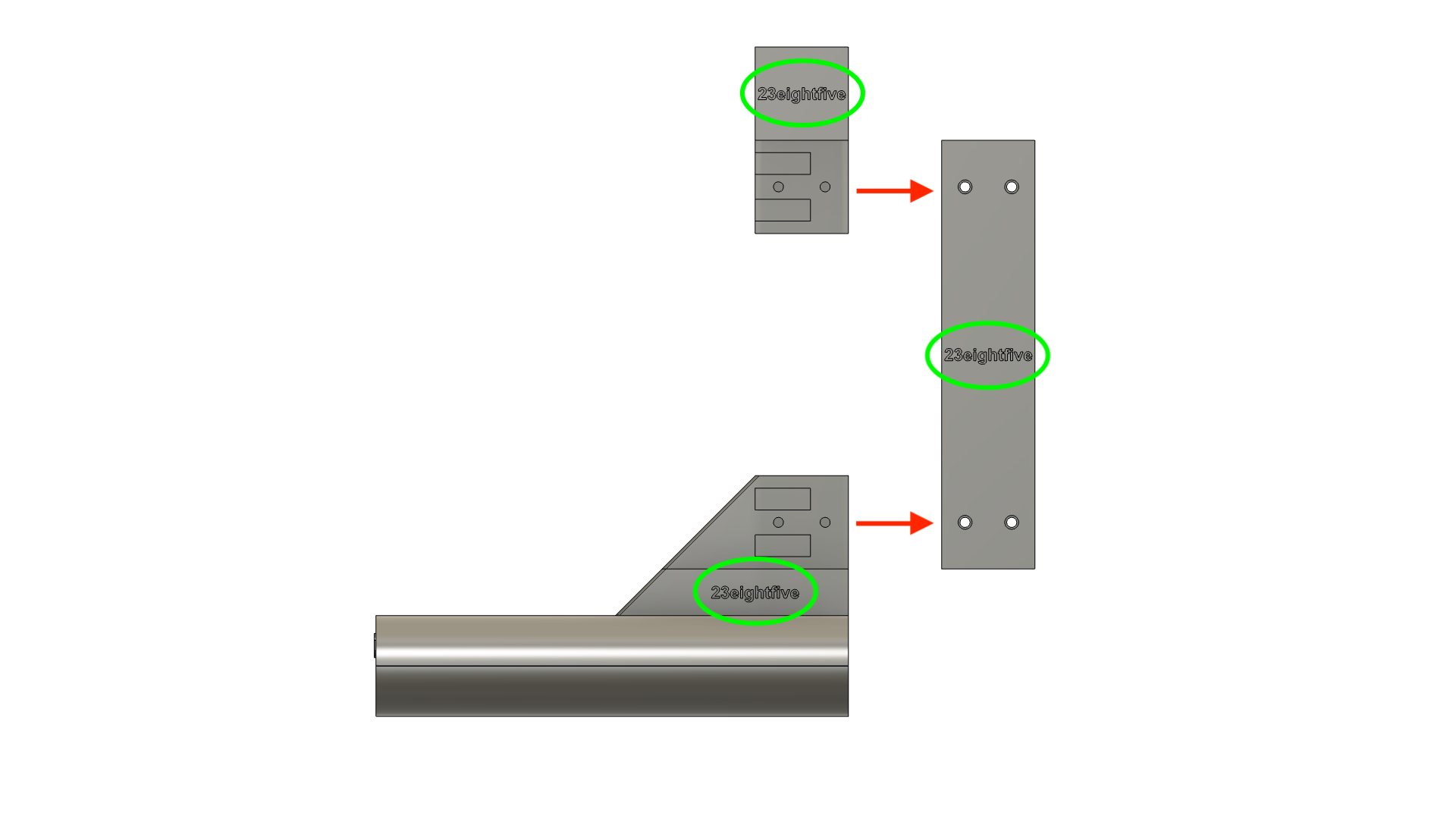 G6 180 90 degree mount with extended 12” drop and 8” extension