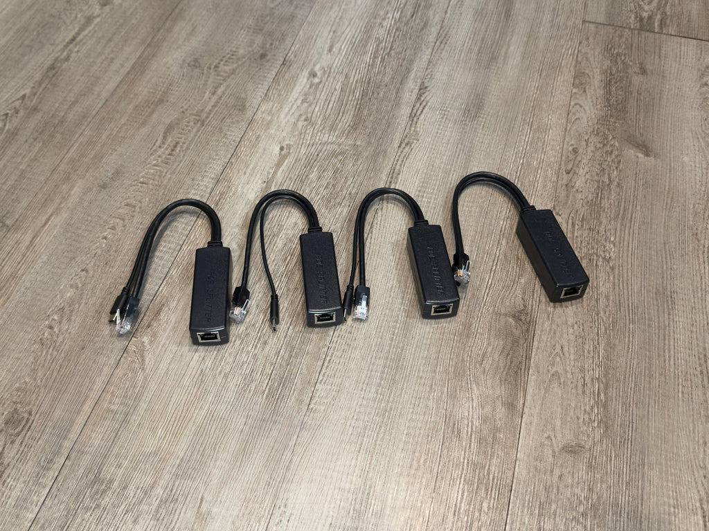 JetKVM 1U Rack Mount Carbon Fiber infused 4 Unit with PoE Adapters