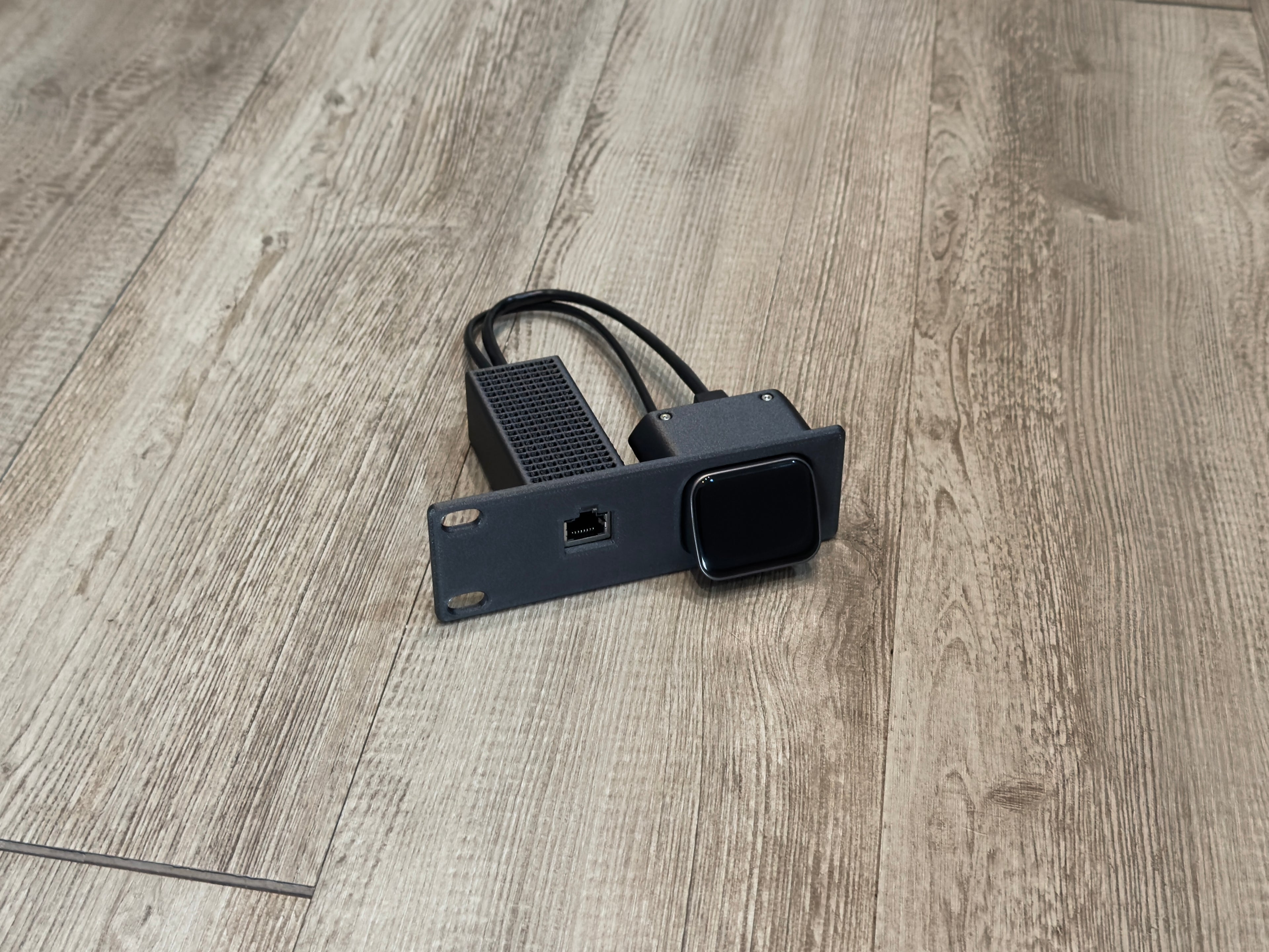 JetKVM Carbon Fiber Infused With PoE Holder 1U Rack Mount includes PoE Adapter