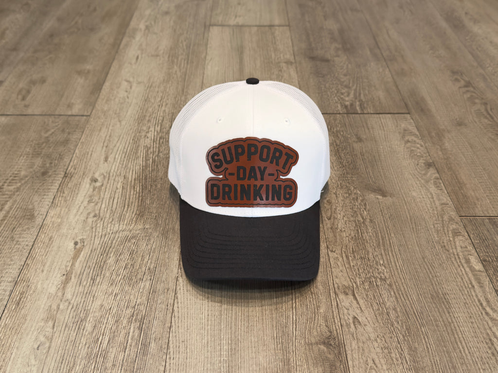 Support Day Drinking Leatherette Patch Snapback Hat