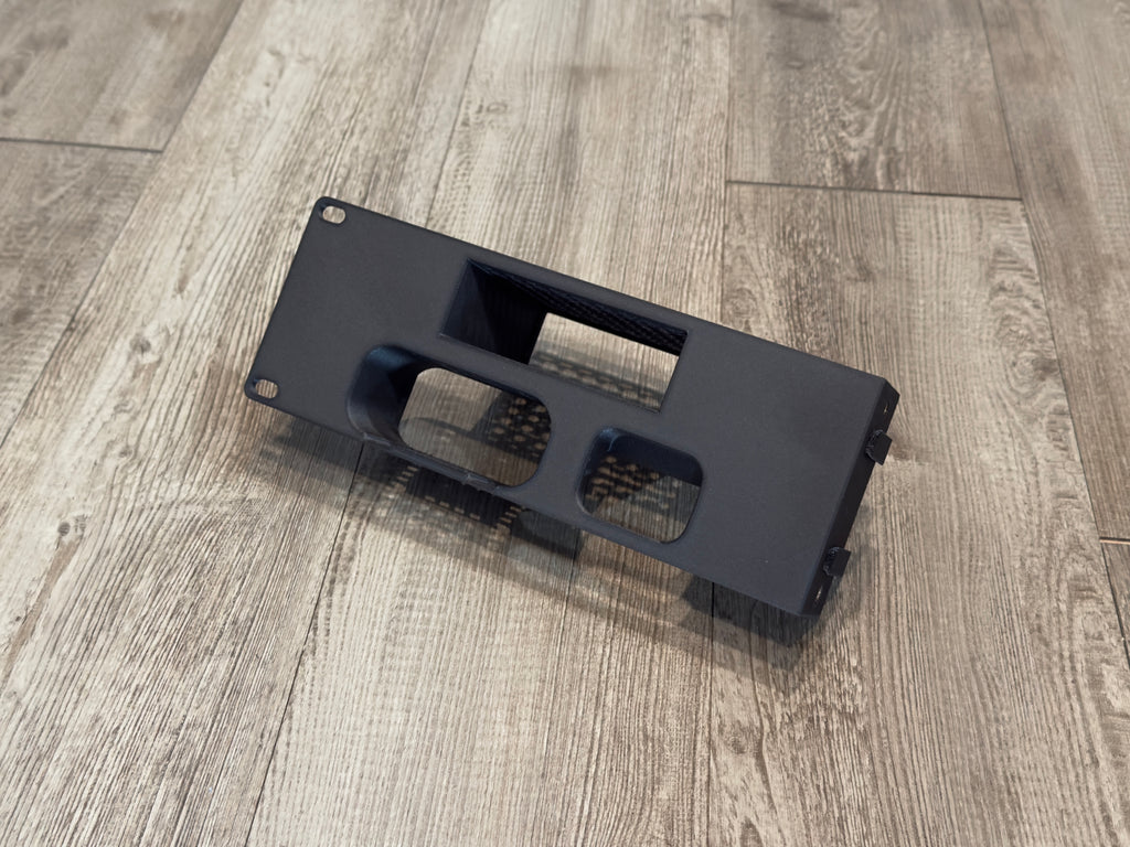 Apple TV 4K, Comet Pro, and JetKVM Carbon Fiber 2U Rack Mount Half