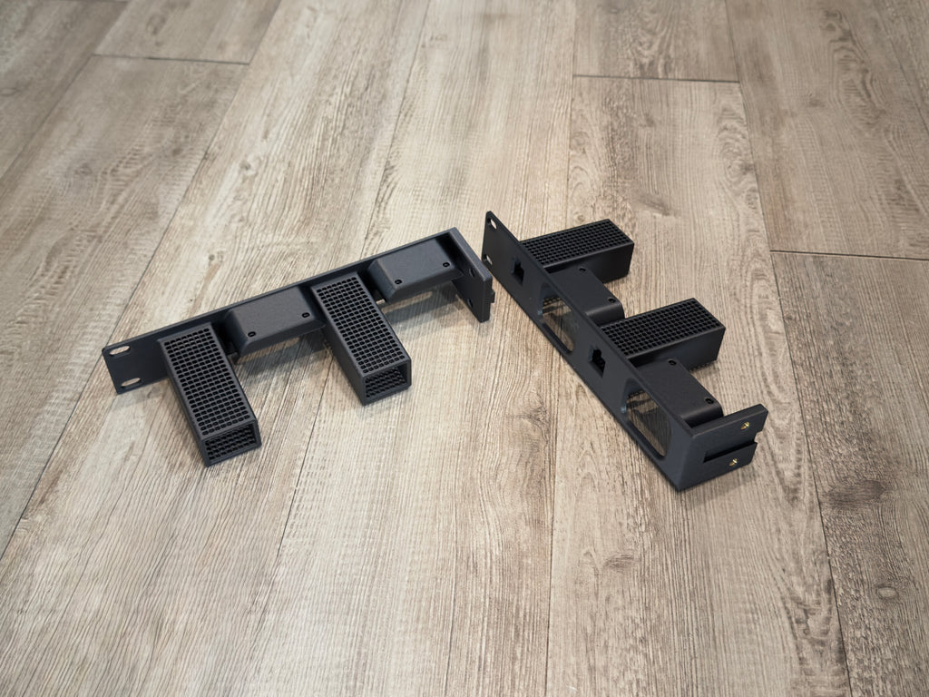 JetKVM 1U Rack Mount Carbon Fiber infused 4 Unit with PoE Adapters