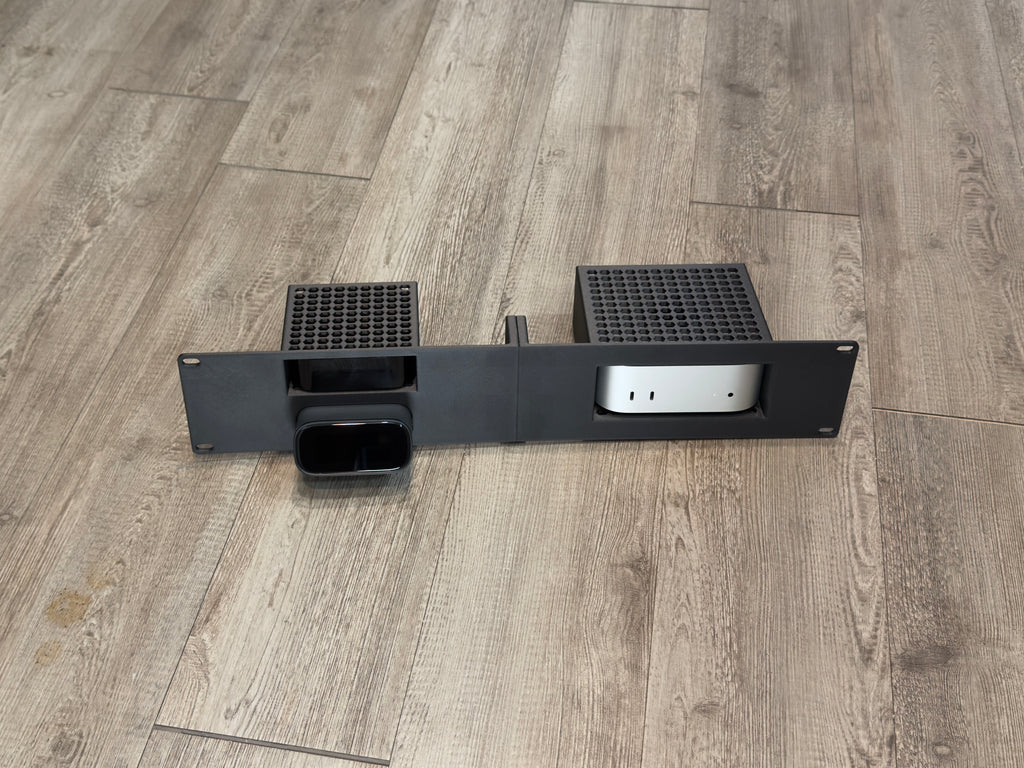 Apple M4 Mac Mini, Apple TV 4K & Comet Pro Carbon Fiber 2U Rack Mount