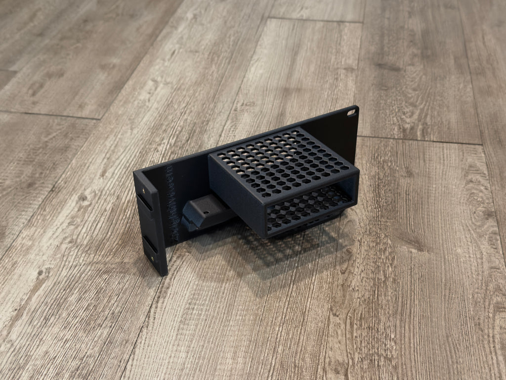 Apple TV 4K, Comet Pro, and JetKVM Carbon Fiber 2U Rack Mount Half