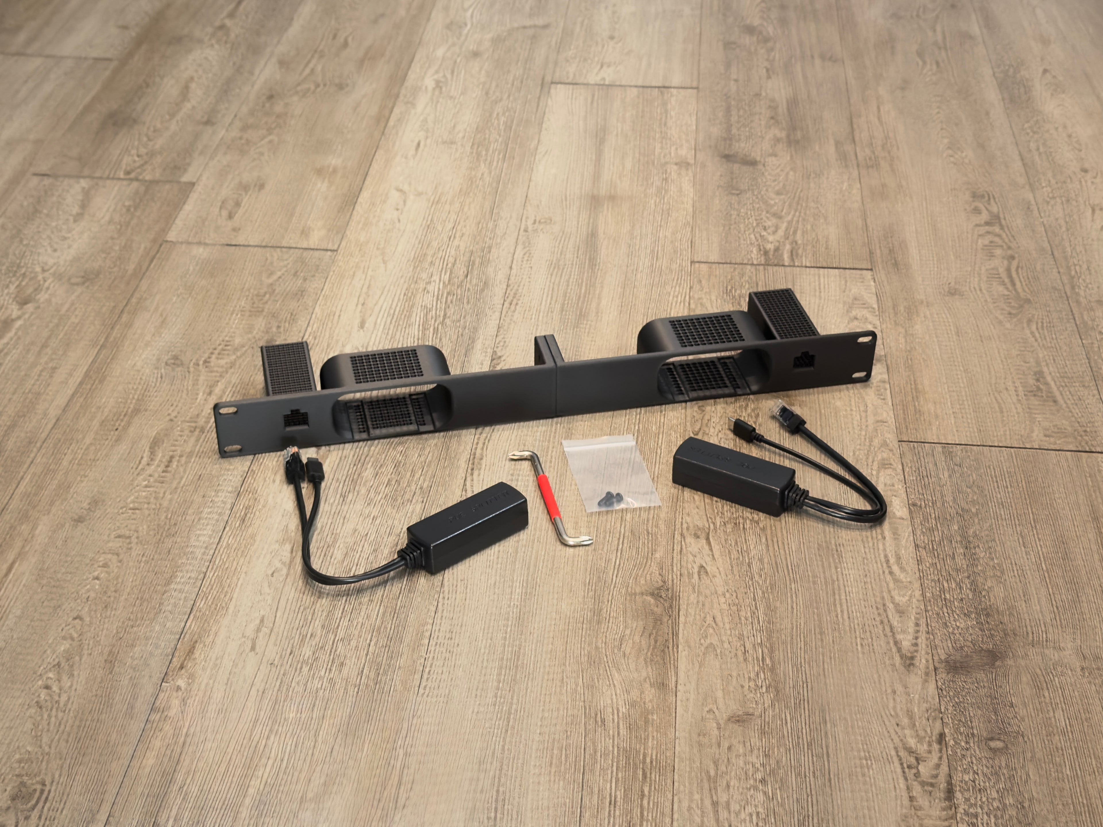 Dual GL.iNet Comet Pro KVM 1U Rack Mount with PoE Adapters Carbon Fiber Infused