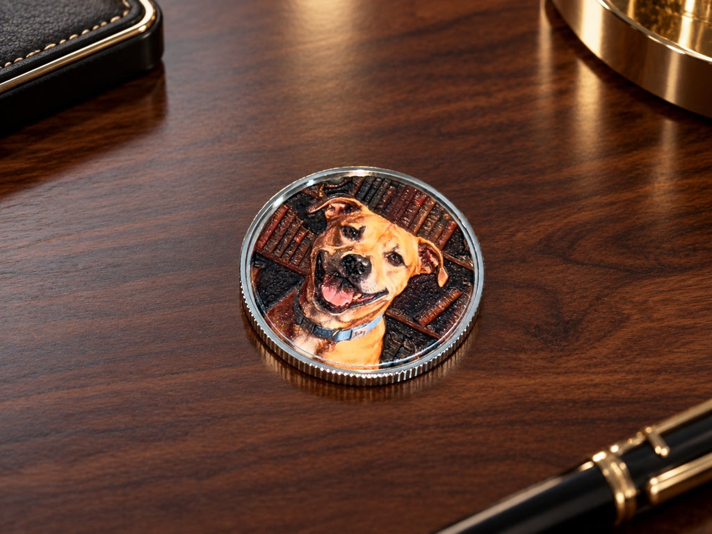 Custom Grade 5 Titanium Challenge Coin UV Printed 40mm main